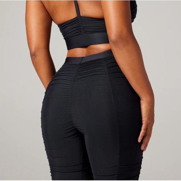 Savage X Fenty Black Ruche Hour High-Wasted Mesh Legging Pant Size Small Nwt - Picture 4 of 8